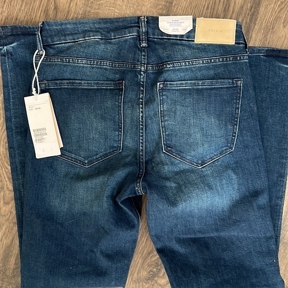 H&M NWT skinny regular waist tall dark wash jeans 30/30 - Picture 8 of 9